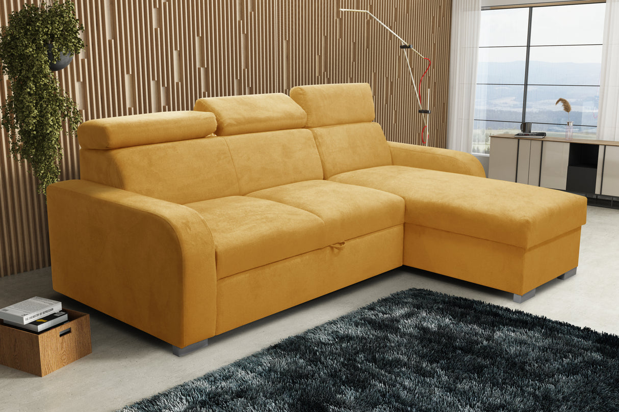 UNIVERSAL CORNER SOFA BED ASTEE 235CM EASY CLEAN FABRIC ADJUSTABLE HEADREST CHOICE OF COLORS / SPRINGS + FOAMTHIS MODEL IS UNIVERSAL WHICH MEANS YOU CAN CHOOSE CORNER SIDE DURING ASSEMBLYASTI 1 ecru ASTI 2 beige ASTI 3 cold beige ASTI 4 toffee ASTI 5 milk