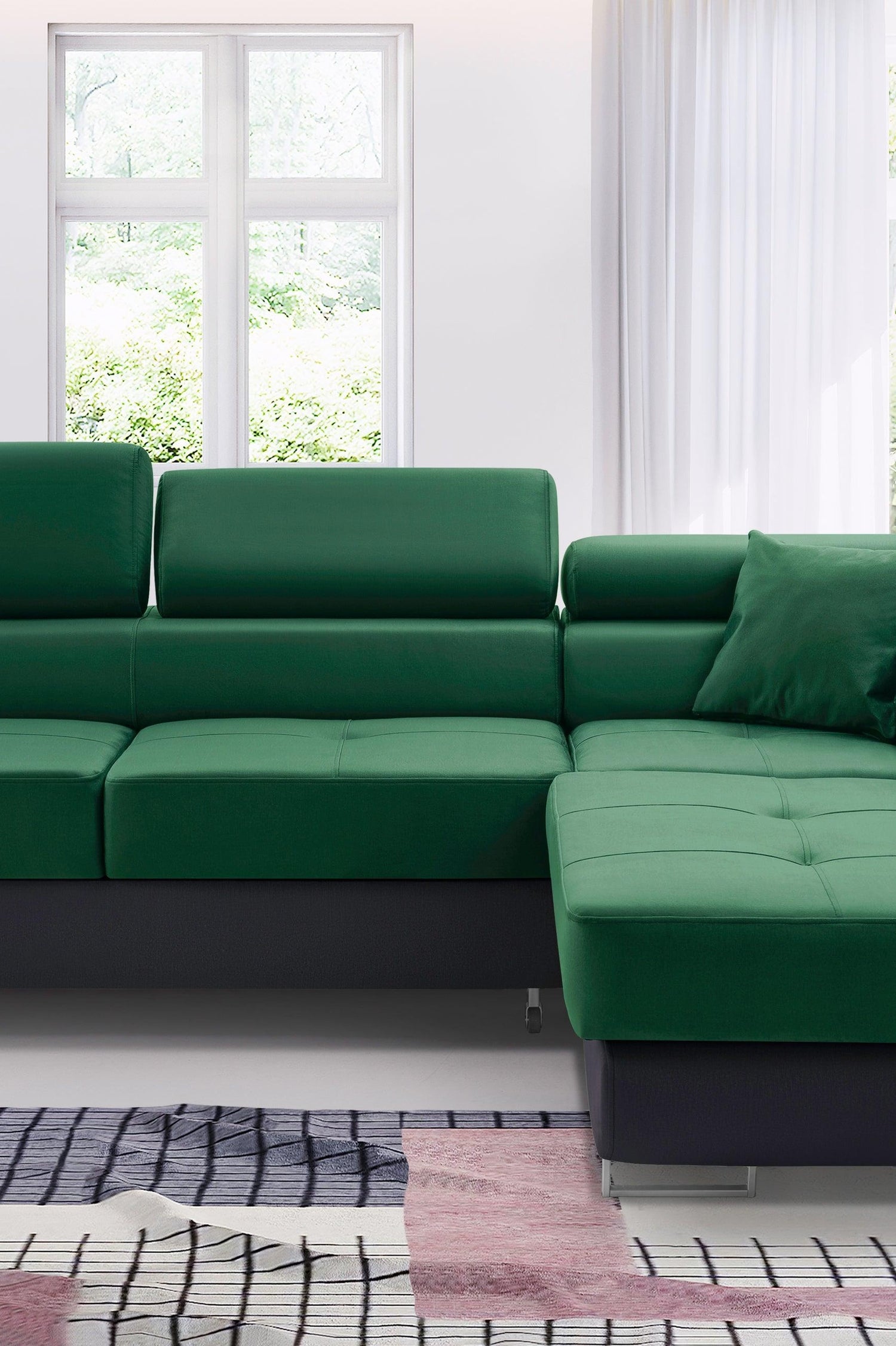 ASH II 273CM MONOLITH 37-79 WATER RESISTANT / SPRINGS + FOAMWavy springs + foam Large sleeping areaMADE IN WATER RESISTANT MONOLITH FABRICCLICK HERE TO VIEW ALL COLORS Dimensions W: 273cm D:203cm H: 90cm Sleeping area: 195x123cmAnna Furniture