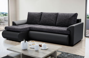 CORNER SOFA BED PRADO LAWA 6/11 226CM / SPRINGS + FOAMSEAT AND CUSHIONS MADE IN LAWA FABRIC CLICK HERE BOTTOM AND SIDES MADE ON FAUX LEATHER SOFT CLICK HERECORNER SOFA BED PRADAWAVY SPRINGSFOAM T30SLEEPING FUNCTIONDIMENSTIONS:WIDTH: 226cmDEPTH: 152CMHEIGH