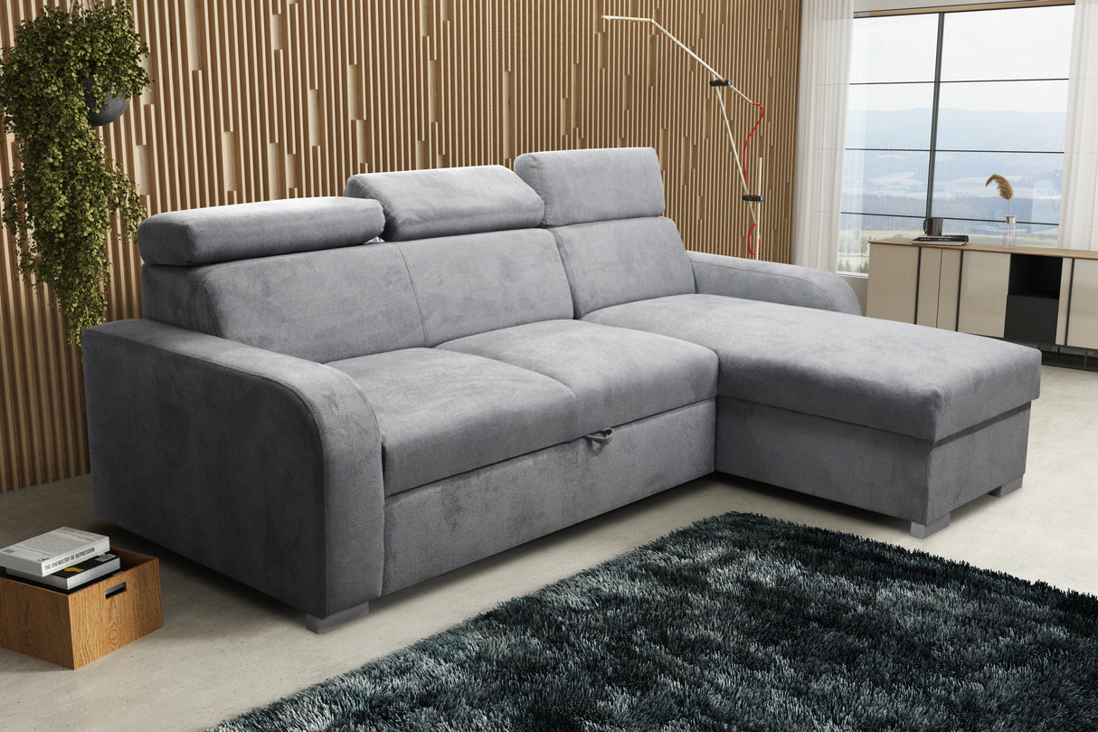 UNIVERSAL CORNER SOFA BED ASTEE 235CM EASY CLEAN FABRIC ADJUSTABLE HEADREST CHOICE OF COLORS / SPRINGS + FOAMTHIS MODEL IS UNIVERSAL WHICH MEANS YOU CAN CHOOSE CORNER SIDE DURING ASSEMBLYASTI 1 ecru ASTI 2 beige ASTI 3 cold beige ASTI 4 toffee ASTI 5 milk