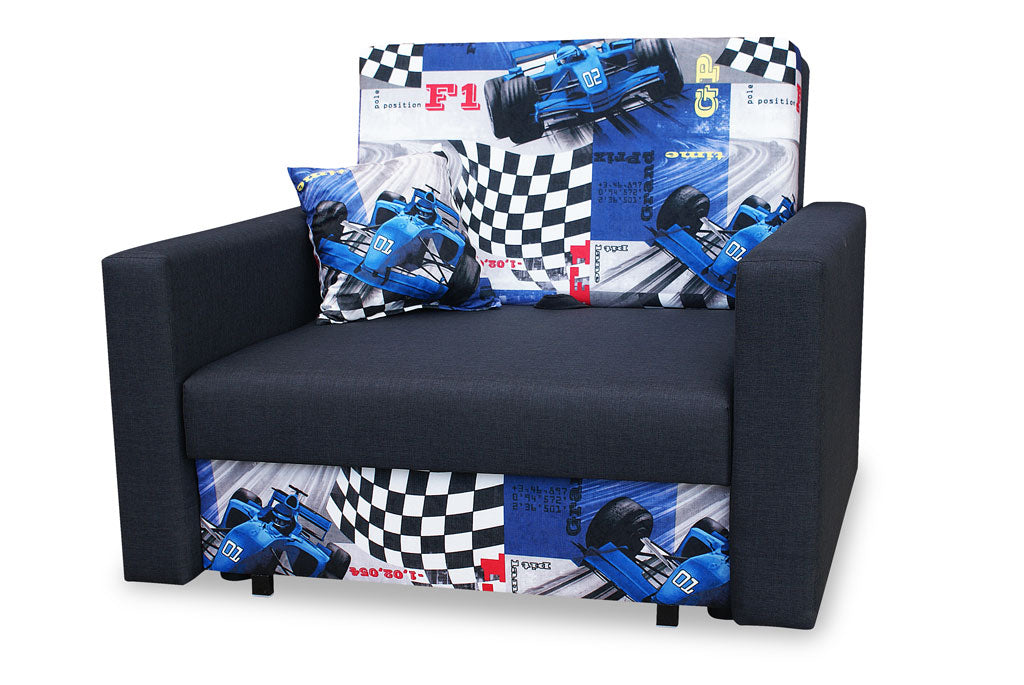 SINGLE SOFA BED SMART I 108CM FORMULAS / FOAMDimensions :- width 108 cm- height 85 cm- depth 95 cm- area sleeping 80/195 cm(no possibility to change dimensions) +/- 3The sofa is made of a wooden frame, the sleeping surface is made of PUR T30 / 42 foam. Th