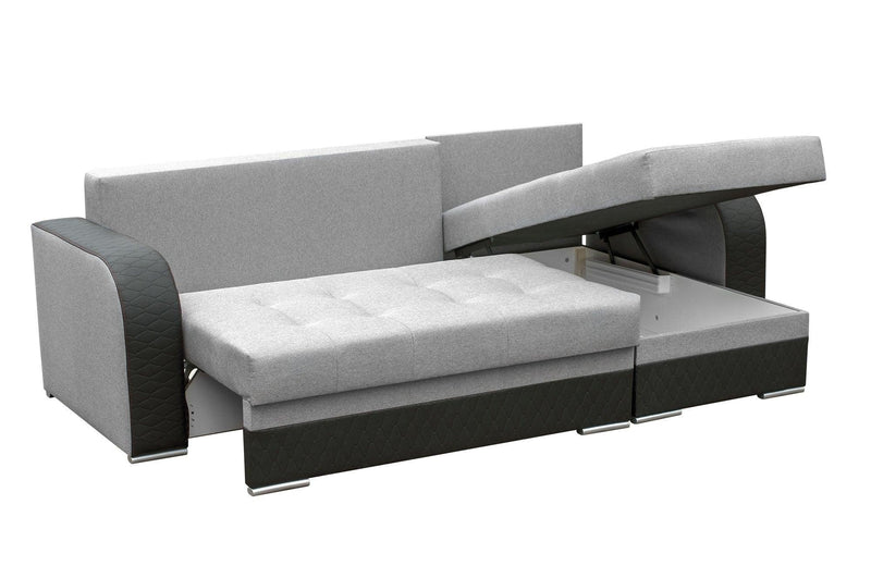 CORNER SOFA BED SAM GREY /BLACK 236CM universal - Anna Furniture