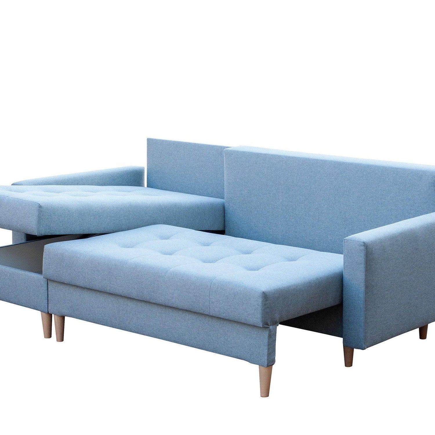 CORNER SOFA BED BRIAN 2X STORAGE SPACE MALMO 28 222x140cm universal RIGHT/LEFT CORNER / BONELL SPINGS + FOAMTHIS MODEL IS UNIVERSAL WHICH MEANS YOU CAN CHOOSE CORNER SIDE DURING ASSEMBLYMADE IN MALMO FABRIC CLICK HERE3x PILLOWS INCLUDED2X STORAGE SPACEWOO
