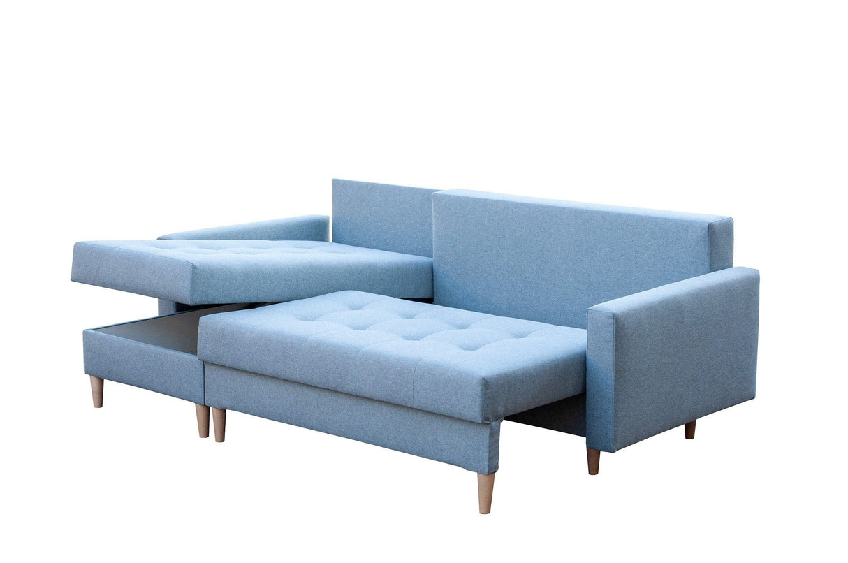 CORNER SOFA BED BRIAN 2X STORAGE SPACE MALMO 95 222x140cm universal RIGHT/LEFT CORNER / BONELL SPRINGS + FOAMTHIS MODEL IS UNIVERSAL WHICH MEANS YOU CAN CHOOSE CORNER SIDE DURING ASSEMBLYMADE IN MALMO FABRIC CLICK HERE3x PILLOWS INCLUDED2X STORAGE SPACEWO