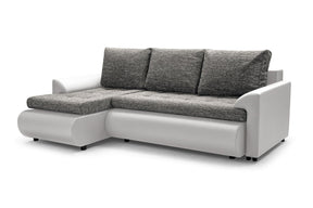 CORNER SOFA BED PRADO LAWA 5/17 226CM / SPRINGS + FOAMSEAT AND CUSHION MADE IN LAWA FABRIC CLICK HERE BOTTOM AND SIDES MADE ON FAUX LEATHER SOFT CLICK HERECORNER SOFA BED PRADAWAVY SPRINGSFOAM T30SLEEPING FUNCTIONDIMENSTIONS:WIDTH: 226cmDEPTH: 152CMHEIGHT
