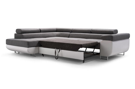 ASH II 273CM MONOLITH 97 / white WATER RESISTANT / SPRINGS + FOAMmonolith 97/white faux leatherWavy springs + foam Large sleeping areaMADE IN WATER RESISTANT MONOLITH FABRICCLICK HERE TO VIEW ALL COLORS Dimensions W: 273cm D:203cm H: 90cm Sleeping area: 1
