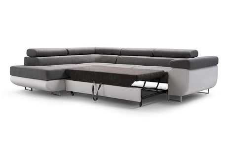 ASH II 273CM KRONOS 07 / BLACK FAUX LEATHER RIGHT SPRINGS + FOAMWavy springs + foam Large sleeping areaASH kronos 17 / BLACK FAUX LEATHER RIGHT CORNERMADE IN WATER RESISTANT TRINITY FABRICCLICK HERE TO VIEW ALL COLORS Dimensions W: 273cm D:203cm H: 90cm S