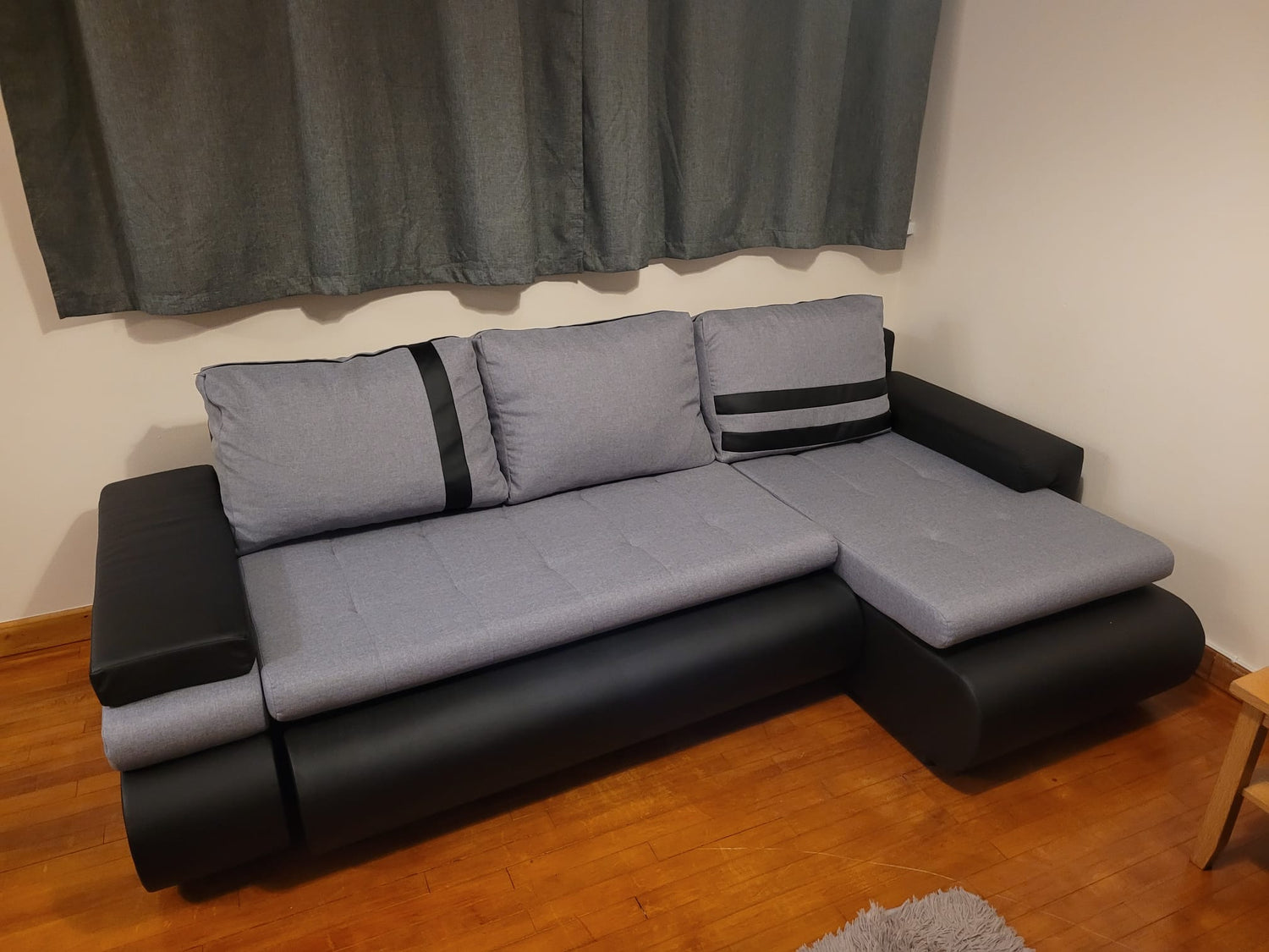 CORNER SOFA BED MAX 241CM / SPRINGS + FOAMSEAT AND CUSHIONS MADE IN LUX FABRIC CLICK HERE BOTTOM AND SIDES MADE OF FAUX LEATHER SOFT CLICK HERECORNER SOFA BED MAXIWAVY SPRINGSFOAM T30SLEEPING FUNCTIONDIMENSTIONS:WIDTH: 241CMDEPTH: 152CMHEIGHT: 85CMAnna Fu