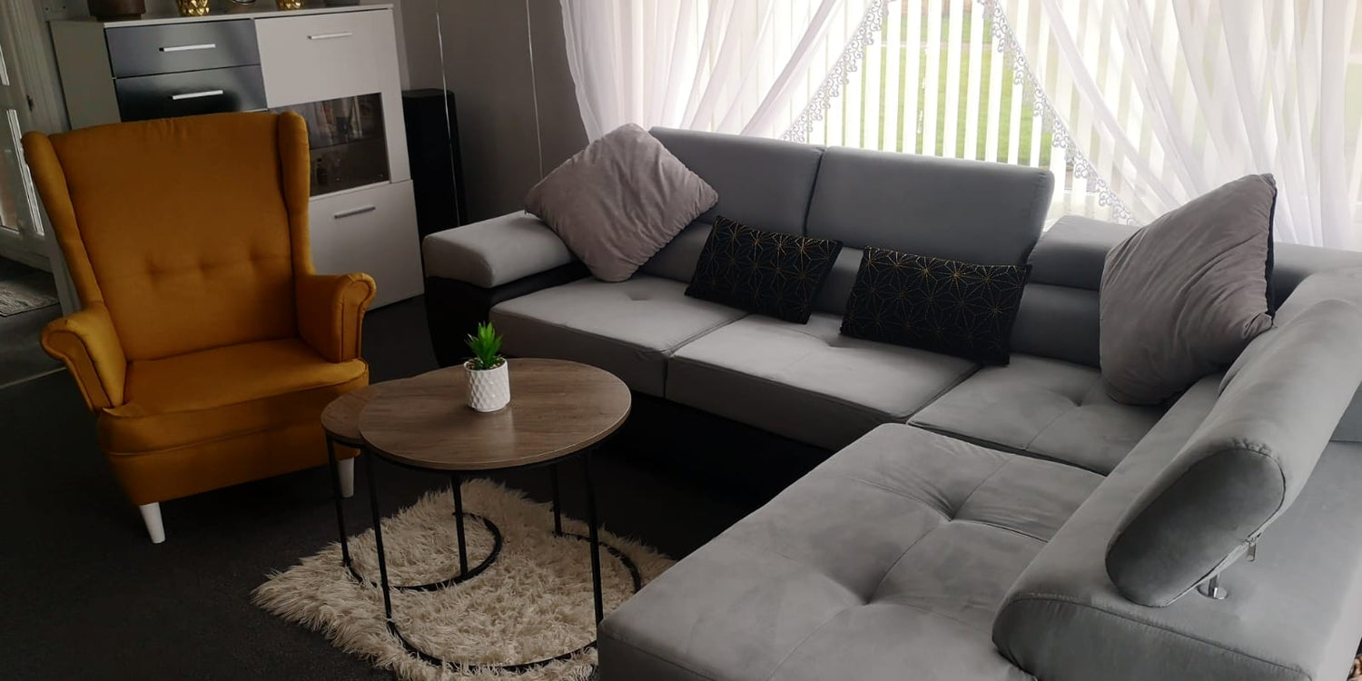 ASH II 273CM TRINITY 14 SOFT 11 / SPRINGS + FOAMWavy springs + foam Large sleeping areaMADE IN WATER RESISTANT TRINITY FABRIC CLICK HERE + FAUX LEATHER CLICK HERE Dimensions W: 273cm D:203cm H: 90cm Sleeping area: 195x123cmAnna Furniture