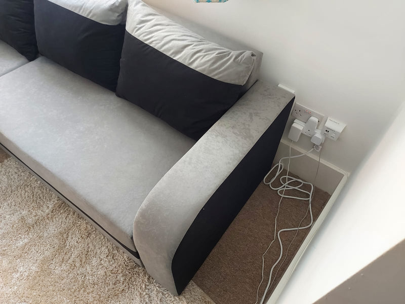 CORNER SOFA BED ALEXA GREY / BLACK 238cm universal - Anna Furniture