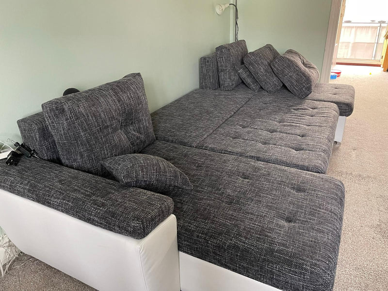 CORNER SOFA BED FENIX U GREY/WHITE 320cm - Anna Furniture