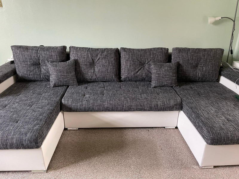 CORNER SOFA BED FENIX U GREY/WHITE 320cm - Anna Furniture