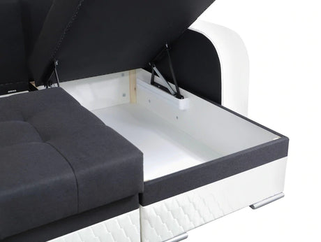 CORNER SOFA BED SAM GREEN MALMO 37 / BLACK 236CM 2X STORAGE SPACE universal RIGHT/LEFT CORNER / BONELL SPRINGS + FOAMTHIS MODEL IS UNIVERSAL WHICH MEANS YOU CAN CHOOSE CORNER SIDE DURING ASSEMBLY3x PILLOWS INCLUDED2X STORAGE SPACE BONELL SPRINGS + FOAM -