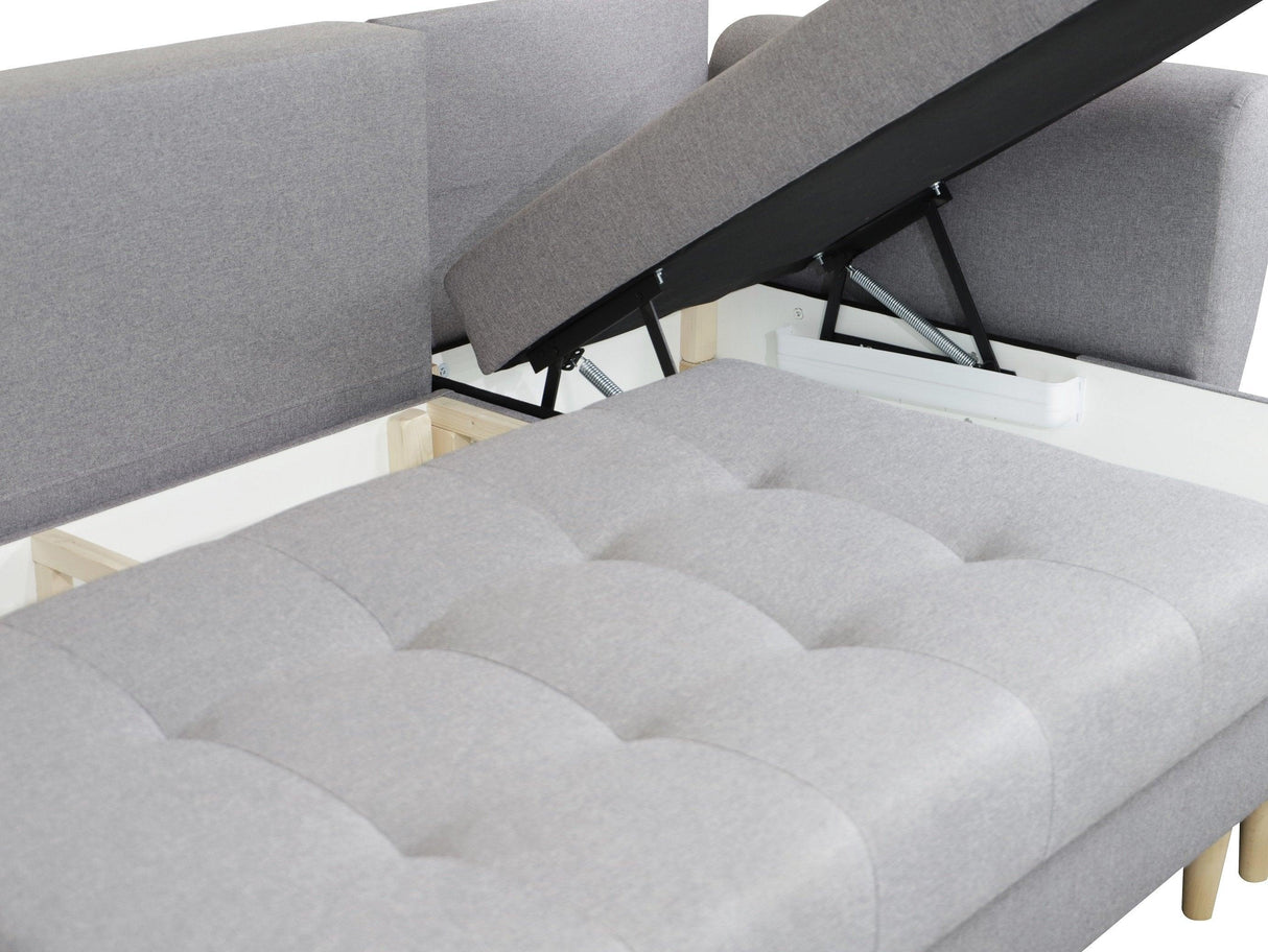 CORNER SOFA BED PALMO 2X STORAGE SPACE MALMO 95 GREY 240cm universal RIGHT/LEFT CORNER / BONELL SPRINGS + FOAMVIEW ALL COLORS CLICK HERETHIS MODEL IS UNIVERSAL WHICH MEANS YOU CAN CHOOSE CORNER SIDE DURING ASSEMBLYMADE IN MALMO FABRIC CLICK HERE3x PILLOWS