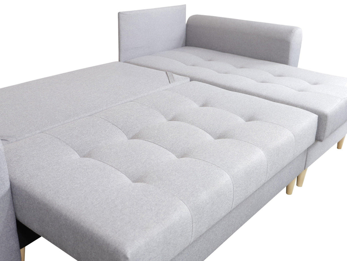 CORNER SOFA BED PALMO 2X STORAGE SPACE MALMO 95 GREY 240cm universal RIGHT/LEFT CORNER / BONELL SPRINGS + FOAMVIEW ALL COLORS CLICK HERETHIS MODEL IS UNIVERSAL WHICH MEANS YOU CAN CHOOSE CORNER SIDE DURING ASSEMBLYMADE IN MALMO FABRIC CLICK HERE3x PILLOWS