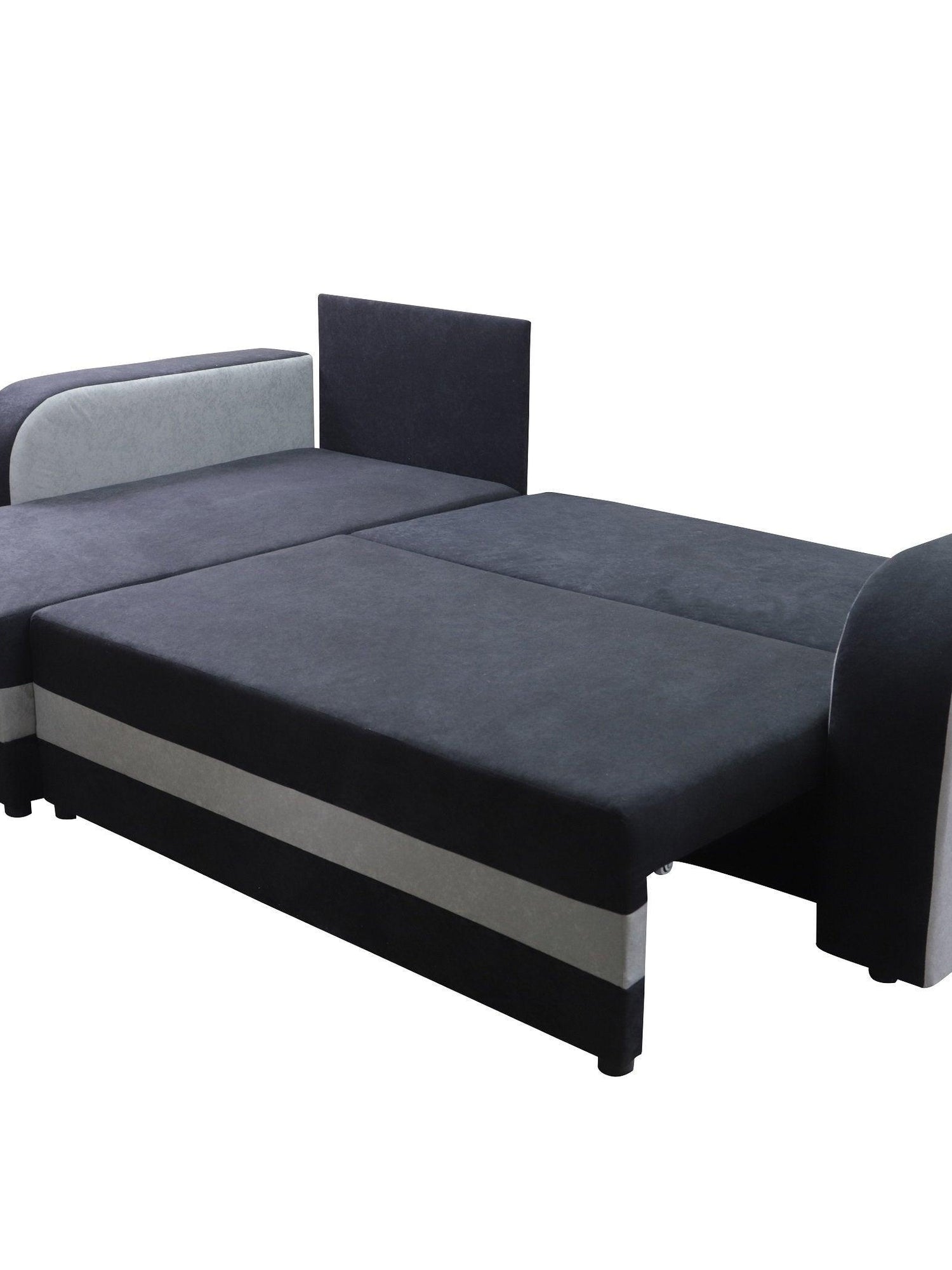CORNER SOFA BED ALEXA BLACK / DARK GREY 238cm universal RIGHT/LEFT CORNER / FOAMTHIS MODEL IN UNIVERSAL WHICH MEANS YOU CAN CHOOSE CORNER SIDE DURING ASSEMBLY3x PILLOWS INCLUDED1X STORAGE SPACESLEEPING FUNCTIONDIMENTIONSWidth: 238 cmDepth: 140cmSleeping a