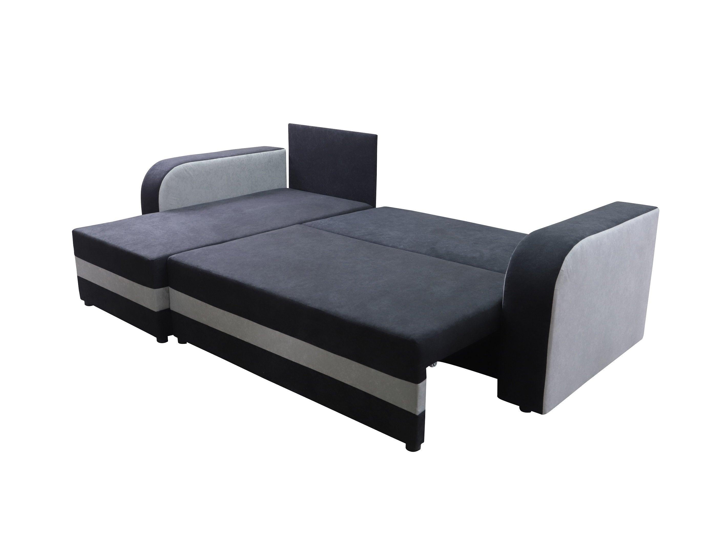 CORNER SOFA BED ALEXA BLACK/BLUE 238cm universal RIGHT/LEFT CORNER / FOAMTHIS MODEL IN UNIVERSAL WHICH MEANS YOU CAN CHOOSE CORNER SIDE DURING ASSEMBLY3x PILLOWS INCLUDED1X STORAGE SPACESLEEPING FUNCTIONDIMENTIONSWidth: 238 cmDepth: 140cmSleeping area: 20