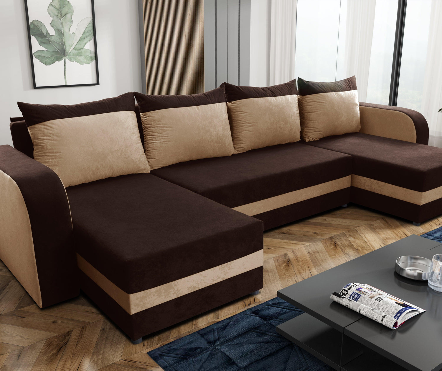 CORNER SOFA BED ALEXA U SHAPE 304CM / FOAMCHOICE OF COLORT30 FOAM STORAGE SPACE4 CUSHIONS Large sleeping areaDIMENTIONS IN PHOTOSAnna Furniture