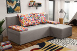 SMALL CORNER SOFA BED MONTANA 201CM CHOICE OF COLOR UNIVERSAL CORNER RIGHT/LEFT CORNER / FOAMTHIS MODEL IS UNIVERSAL WHICH MEANS YOU CAN CHOOSE CORNER SIDE DURING ASSEMBLY2x LARGE 2X SMALL SIDE PILLOWS INCLUDED1X STORAGE SPACEMADE IN MALMO FABRIC CLICK HE