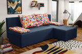 SMALL CORNER SOFA BED MONTANA 201CM CHOICE OF COLOR UNIVERSAL CORNER RIGHT/LEFT CORNER / FOAMTHIS MODEL IS UNIVERSAL WHICH MEANS YOU CAN CHOOSE CORNER SIDE DURING ASSEMBLY2x LARGE 2X SMALL SIDE PILLOWS INCLUDED1X STORAGE SPACEMADE IN MALMO FABRIC CLICK HE
