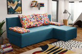 SMALL CORNER SOFA BED MONTANA 201CM CHOICE OF COLOR UNIVERSAL CORNER RIGHT/LEFT CORNER / FOAMTHIS MODEL IS UNIVERSAL WHICH MEANS YOU CAN CHOOSE CORNER SIDE DURING ASSEMBLY2x LARGE 2X SMALL SIDE PILLOWS INCLUDED1X STORAGE SPACEMADE IN MALMO FABRIC CLICK HE