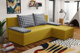 SMALL CORNER SOFA BED TOM 201CM CHOICE OF COLOR UNIVERSAL RIGHT/LEFT CORNER / FOAMTHIS MODEL IS UNIVERSAL WHICH MEANS YOU CAN CHOOSE CORNER SIDE DURING ASSEMBLY2x LARGE 2X SMALL SIDE PILLOWS INCLUDED1X STORAGE SPACEMADE IN MALMO FABRIC CLICK HEREThe corne