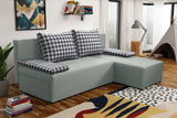 SMALL CORNER SOFA BED TOM 201CM CHOICE OF COLOR UNIVERSAL RIGHT/LEFT CORNER / FOAMTHIS MODEL IS UNIVERSAL WHICH MEANS YOU CAN CHOOSE CORNER SIDE DURING ASSEMBLY2x LARGE 2X SMALL SIDE PILLOWS INCLUDED1X STORAGE SPACEMADE IN MALMO FABRIC CLICK HEREThe corne