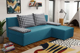 SMALL CORNER SOFA BED TOM 201CM CHOICE OF COLOR UNIVERSAL RIGHT/LEFT CORNER / FOAMTHIS MODEL IS UNIVERSAL WHICH MEANS YOU CAN CHOOSE CORNER SIDE DURING ASSEMBLY2x LARGE 2X SMALL SIDE PILLOWS INCLUDED1X STORAGE SPACEMADE IN MALMO FABRIC CLICK HEREThe corne