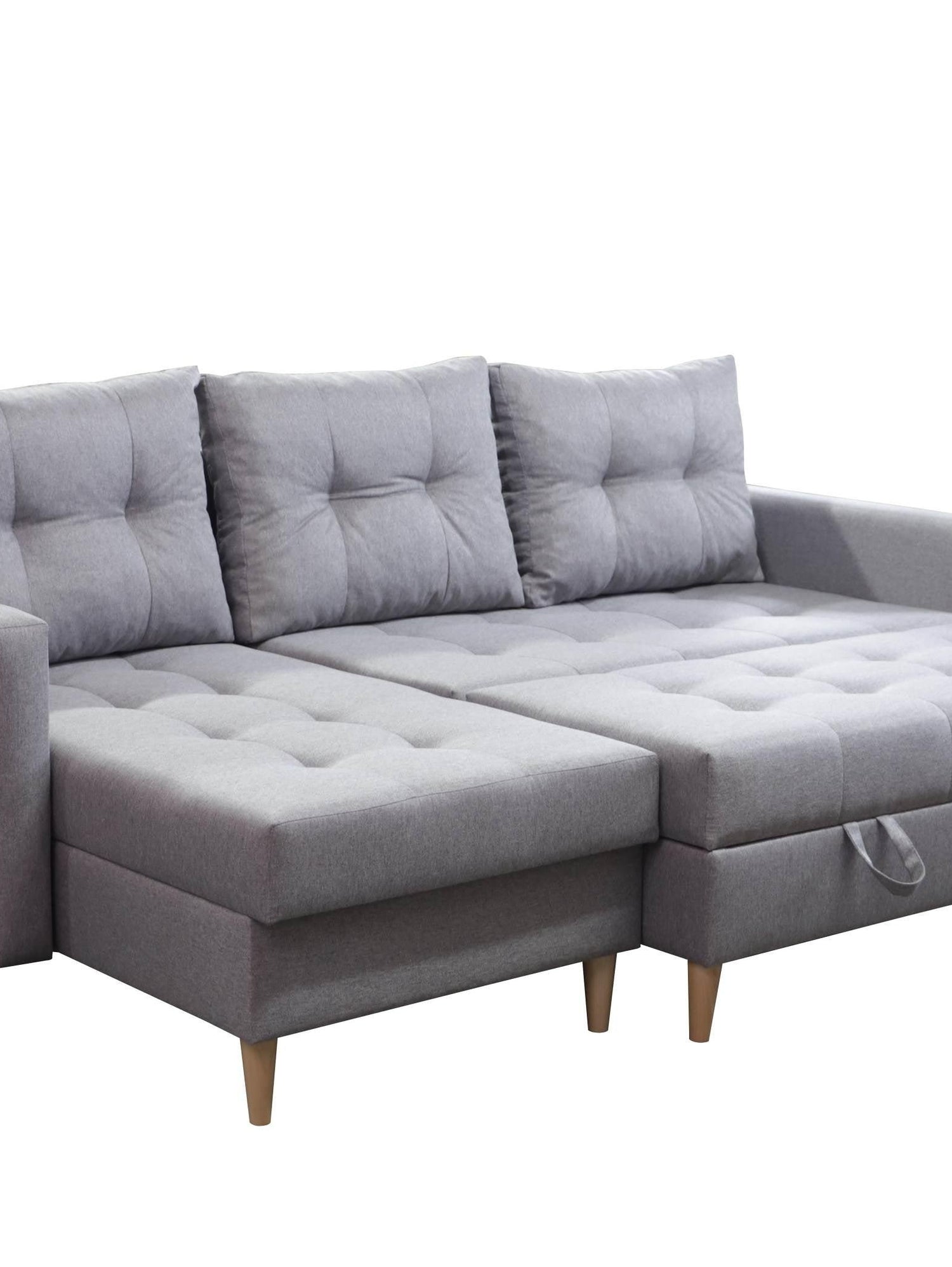 CORNER SOFA BED BRIAN 222CM + STORAGE PUFF / OTTOMAN MALMO 90 UNIVERSAL RIGHT/LEFT CORNERTHIS MODEL IS UNIVERSAL WHICH MEANS YOU CAN CHOOSE CORNER SIDE DURING ASSEMBLYMADE IN MALMO FABRIC CLICK HERE3x PILLOWS INCLUDED2X STORAGE SPACE IN CORNER SOFA1X STOR