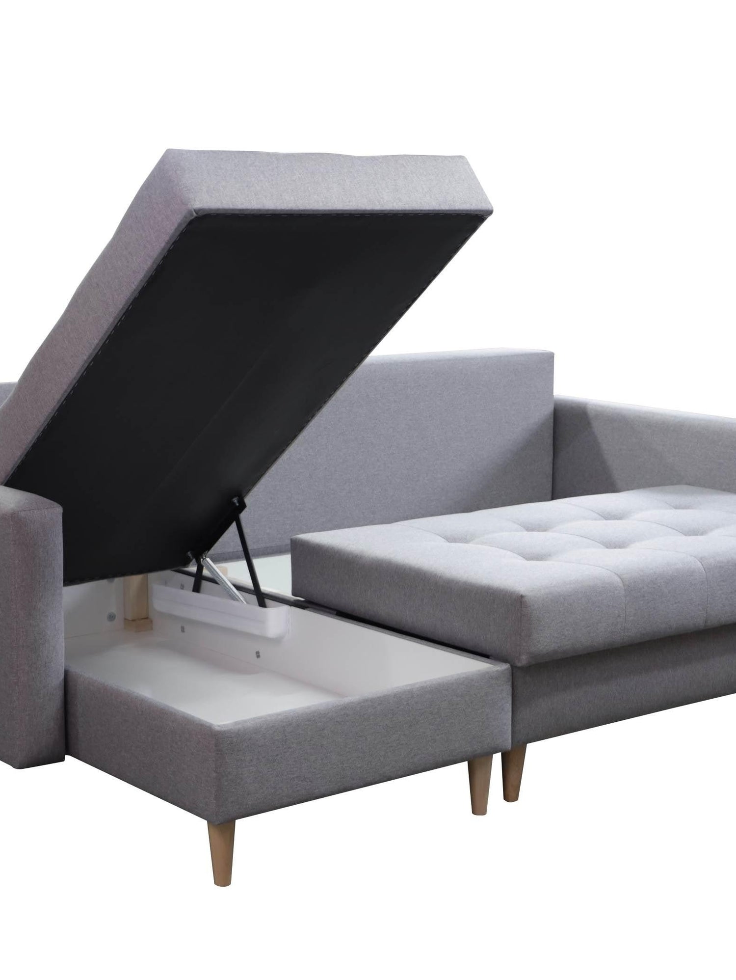 CORNER SOFA BED BRIAN 222CM + STORAGE PUFF / OTTOMAN MALMO 90 UNIVERSAL RIGHT/LEFT CORNERTHIS MODEL IS UNIVERSAL WHICH MEANS YOU CAN CHOOSE CORNER SIDE DURING ASSEMBLYMADE IN MALMO FABRIC CLICK HERE3x PILLOWS INCLUDED2X STORAGE SPACE IN CORNER SOFA1X STOR