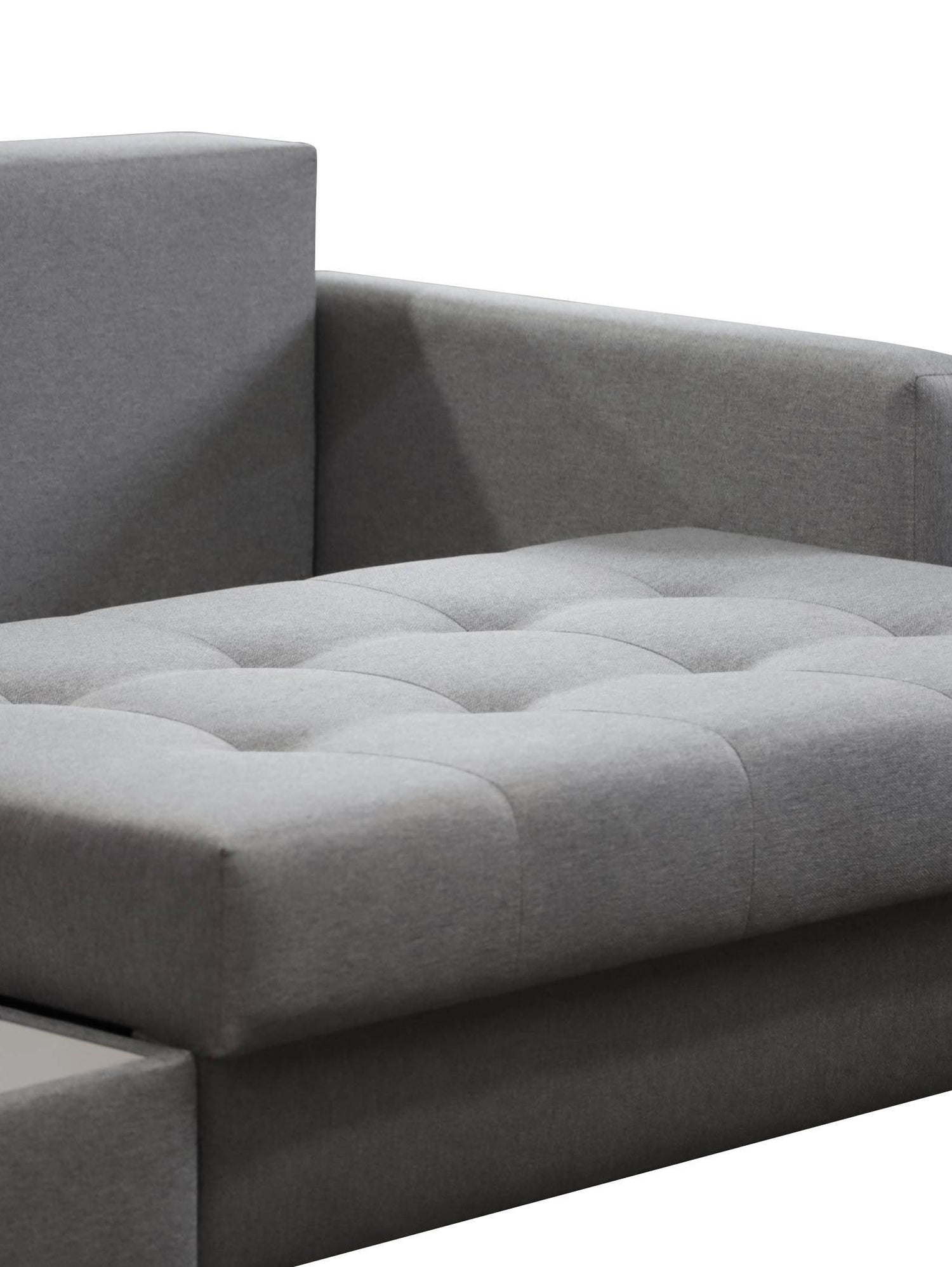 CORNER SOFA BED BRIAN 222CM + STORAGE PUFF / OTTOMAN MALMO 90 UNIVERSAL RIGHT/LEFT CORNERTHIS MODEL IS UNIVERSAL WHICH MEANS YOU CAN CHOOSE CORNER SIDE DURING ASSEMBLYMADE IN MALMO FABRIC CLICK HERE3x PILLOWS INCLUDED2X STORAGE SPACE IN CORNER SOFA1X STOR