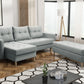 CORNER SOFA BED BRIAN 222CM + STORAGE PUFF / OTTOMAN CHOICE OF COLOR UNIVERSAL RIGHT/LEFT CORNER / BONELL SPINGS + FOAMTHIS MODEL IS UNIVERSAL WHICH MEANS YOU CAN CHOOSE CORNER SIDE DURING ASSEMBLYMADE IN MALMO FABRIC CLICK HERE3x PILLOWS INCLUDED2X STORA