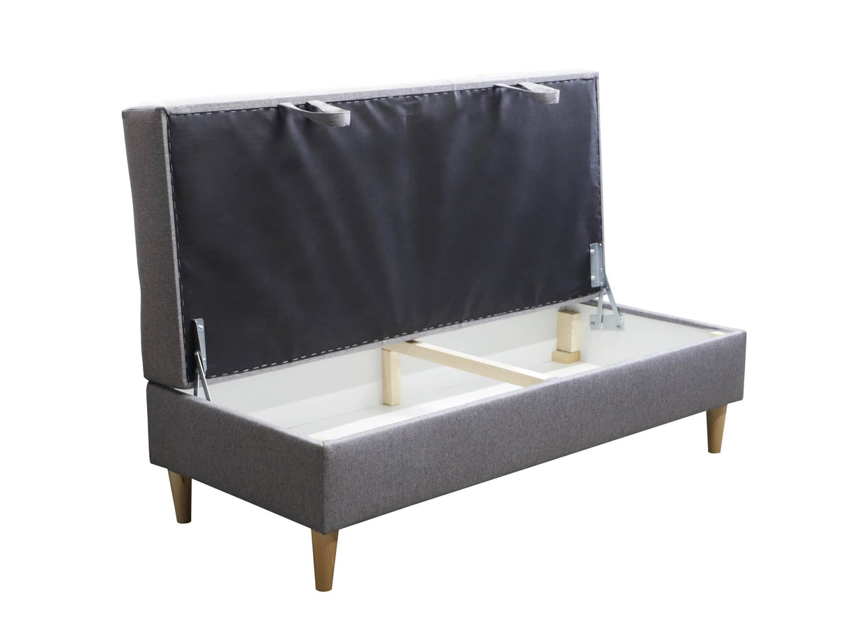 CORNER SOFA BED BRIAN 222CM + STORAGE PUFF / OTTOMAN CHOICE OF COLOR UNIVERSAL RIGHT/LEFT CORNER / BONELL SPINGS + FOAMTHIS MODEL IS UNIVERSAL WHICH MEANS YOU CAN CHOOSE CORNER SIDE DURING ASSEMBLYMADE IN MALMO FABRIC CLICK HERE3x PILLOWS INCLUDED2X STORA