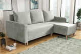 NEW! CORNER SOFA BED SNUGGY 222CM CHOICE OF 41 COLORS UNIVERSAL CORNER RIGHT/LEFT / FOAMTHIS MODEL IS UNIVERSAL WHICH MEANS YOU CAN CHOOSE CORNER SIDE DURING ASSEMBLY3x PILLOWS INCLUDED1X STORAGE SPACESOFT TOUCH FABRC MANILA CLICK HERE DIMENTIONS222X137.5