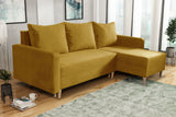 NEW! CORNER SOFA BED SNUGGY 222CM CHOICE OF 41 COLORS UNIVERSAL CORNER RIGHT/LEFT / FOAMTHIS MODEL IS UNIVERSAL WHICH MEANS YOU CAN CHOOSE CORNER SIDE DURING ASSEMBLY3x PILLOWS INCLUDED1X STORAGE SPACESOFT TOUCH FABRC MANILA CLICK HERE DIMENTIONS222X137.5