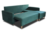 NEW! CORNER SOFA BED SNUGGY 222CM CHOICE OF 41 COLORS UNIVERSAL CORNER RIGHT/LEFT / FOAMTHIS MODEL IS UNIVERSAL WHICH MEANS YOU CAN CHOOSE CORNER SIDE DURING ASSEMBLY3x PILLOWS INCLUDED1X STORAGE SPACESOFT TOUCH FABRC MANILA CLICK HERE DIMENTIONS222X137.5