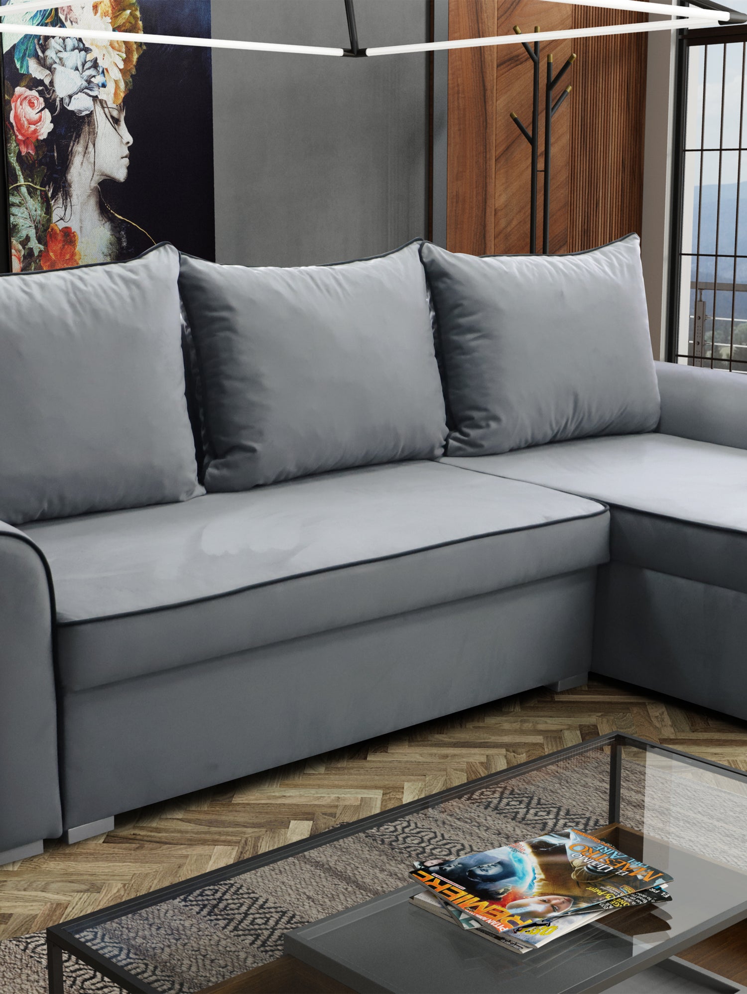 UNIVERSAL CORNER SOFA BED LORD 244cm 2X STORAGE SPACE CHOICE OF COLORS / FOAMTHIS MODEL IS UNIVERSAL WHICH MEANS YOU CAN CHOOSE CORNER SIDE DURING ASSEMBLY3x PILLOWS INCLUDED2X STORAGE SPACEMADE IN MANILA FABRIC CLICK HERE2X STORAGE SPACEManila are charac
