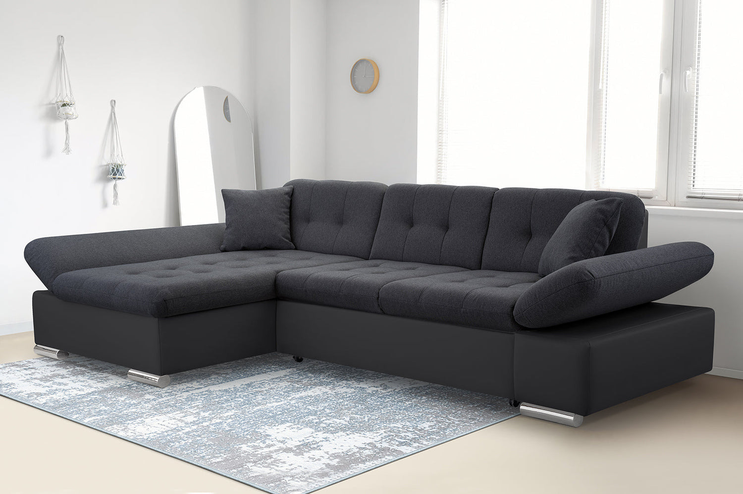 CORNER SOFA BED TOKYO 278cm TATUM 283 / SOFT 11 / SPRINGS + FOAMADJUSTABLE ARMRESTSLARGE SLEEPING AREALIFT UP STORAGE SPACEFOAM + WAVY SPRINGS TOP OF SOFA FABRIC TATUM CLICK HERE BTOOM FAUX LEATHER SOFT CLICK HEREAnna Furniture