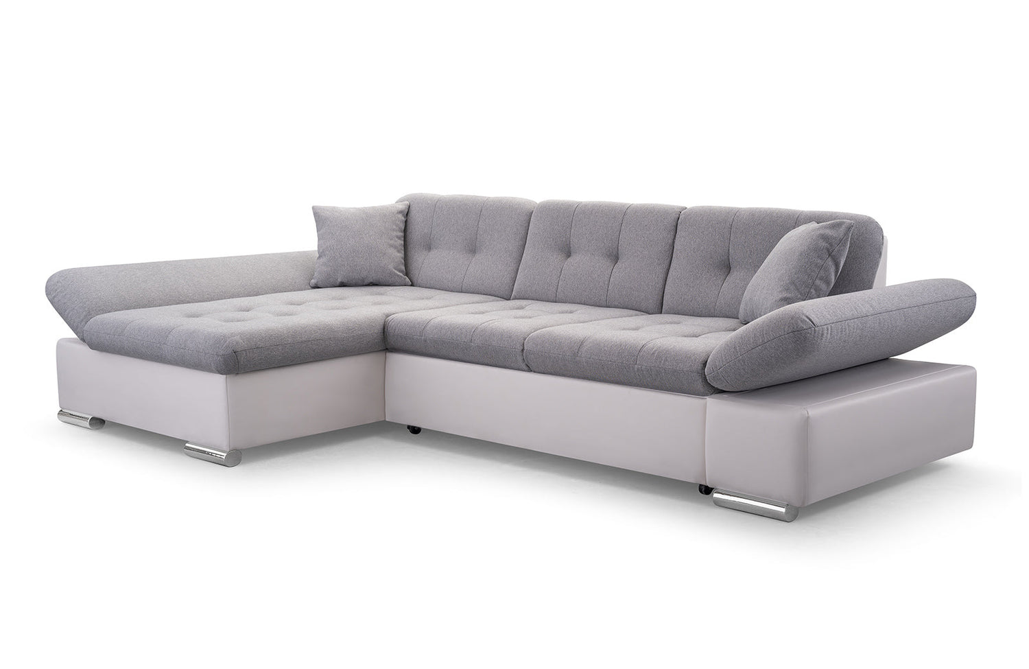 CORNER SOFA BED TOKYO GREY/WHITE 278cm TATUM 279 / SOFT 17 / SPRINGS + FOAMADJUSTABLE ARMRESTSLARGE SLEEPING AREALIFT UP STORAGE SPACEFOAM + WAVY SPRINGS TOP OF SOFA FABRIC TATUM CLICK HERE BTOOM FAUX LEATHER SOFT CLICK HEREAnna Furniture