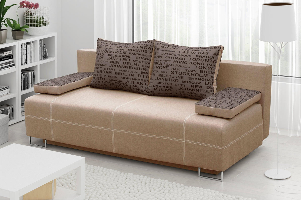 SOFA BED RIVIA 195CM CHOICE OF COLOR / BONELL SPRINGS + FOAMEmail us after placing order eith choosen colors from samples in photos. Include your order number email: Info@annafurniture.co.uk The couch is made of high-quality materials. Its solid frame is