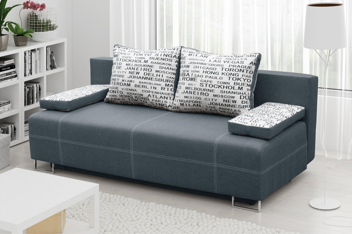 SOFA BED RIVIA 195CM CHOICE OF COLOR / BONELL SPRINGS + FOAMEmail us after placing order eith choosen colors from samples in photos. Include your order number email: Info@annafurniture.co.uk The couch is made of high-quality materials. Its solid frame is