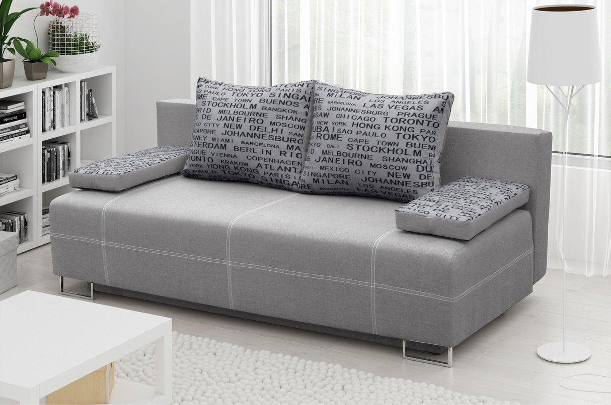 SOFA BED RIVIA 195CM CHOICE OF COLOR / BONELL SPRINGS + FOAMEmail us after placing order eith choosen colors from samples in photos. Include your order number email: Info@annafurniture.co.uk The couch is made of high-quality materials. Its solid frame is