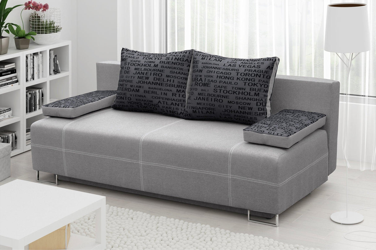 SOFA BED RIVIA 195CM CHOICE OF COLOR / BONELL SPRINGS + FOAMEmail us after placing order eith choosen colors from samples in photos. Include your order number email: Info@annafurniture.co.uk The couch is made of high-quality materials. Its solid frame is