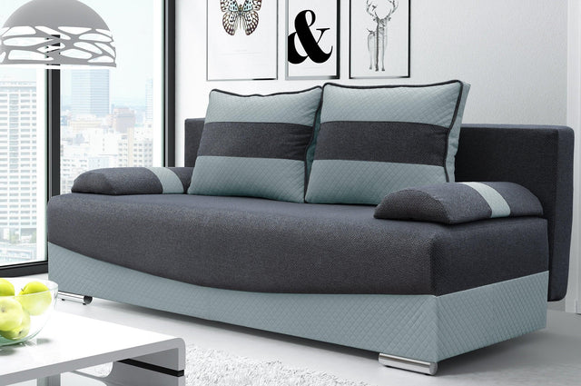 SOFA BED Smily 197CM CHOICE OF COLOR / BONELL SPRINGS + FOAMThe couch is made of high-quality materials. Its solid frame is made of solid wood and furniture board.FABIRCS:OLIMP CLICK HERE The seat and backrest are made of a first-class pin and BONEL type