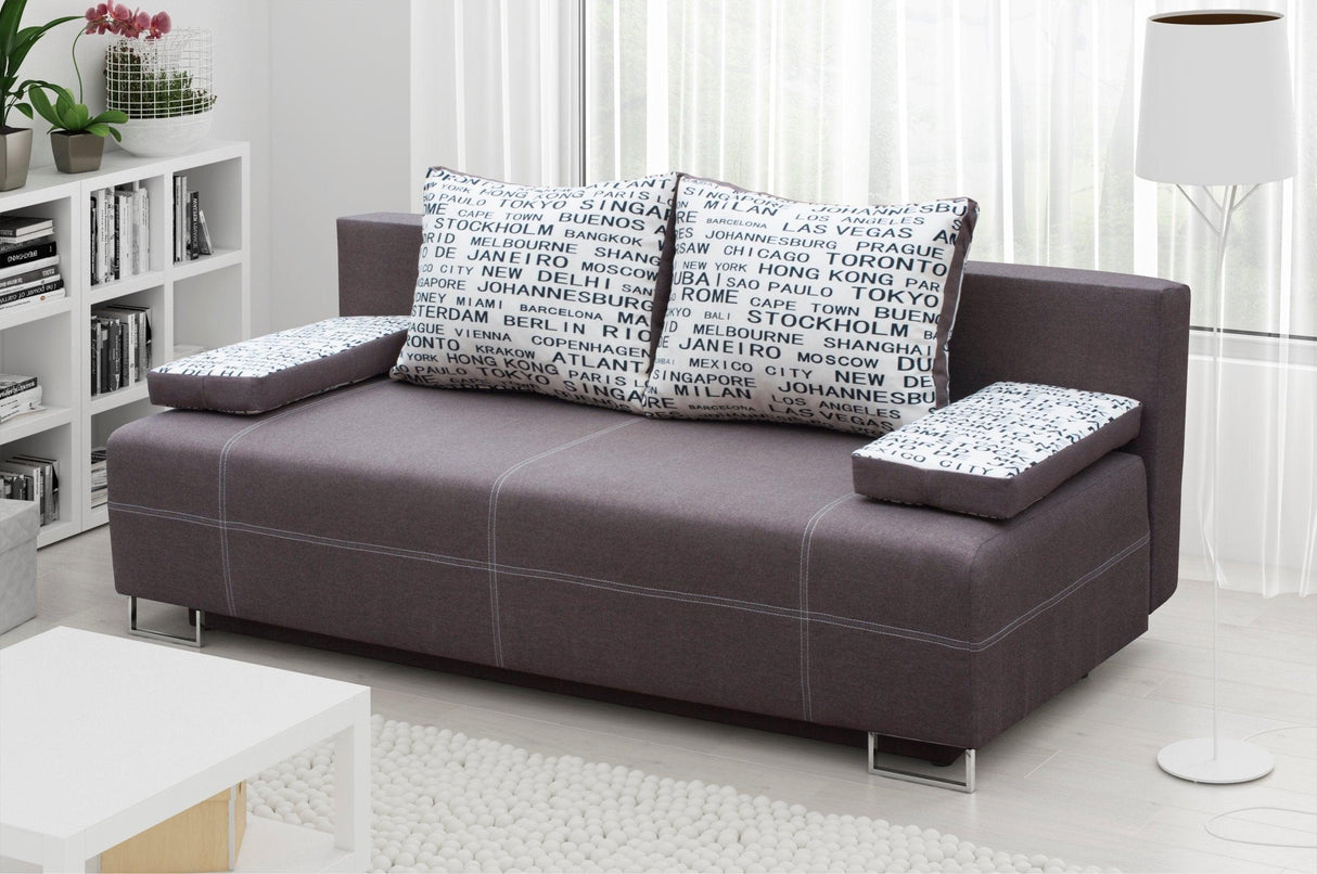 SOFA BED RIVIA 195CM CHOICE OF COLOR / BONELL SPRINGS + FOAMEmail us after placing order eith choosen colors from samples in photos. Include your order number email: Info@annafurniture.co.uk The couch is made of high-quality materials. Its solid frame is