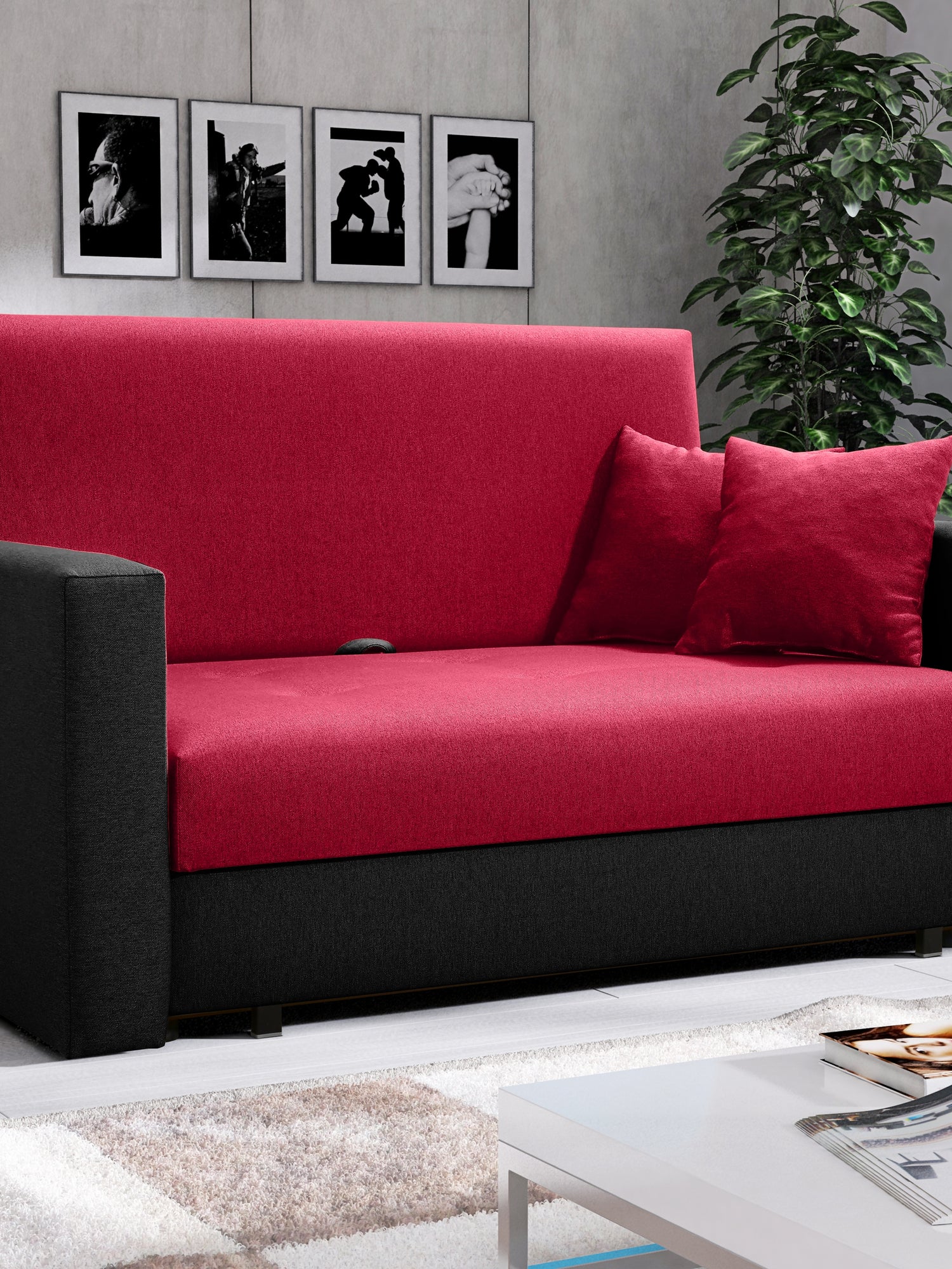 2 SEATER SOFA BED SMART II 137CM CHOICE OF COLORS / SPRINGS + FOAMDimensions :- width 137 cm- height 85 cm- depth 95 cm- area sleeping 113/195 cm(no possibility to change dimensions) +/- 3The sofa is made on a wooden skeleton, the seat uses corrugated spr