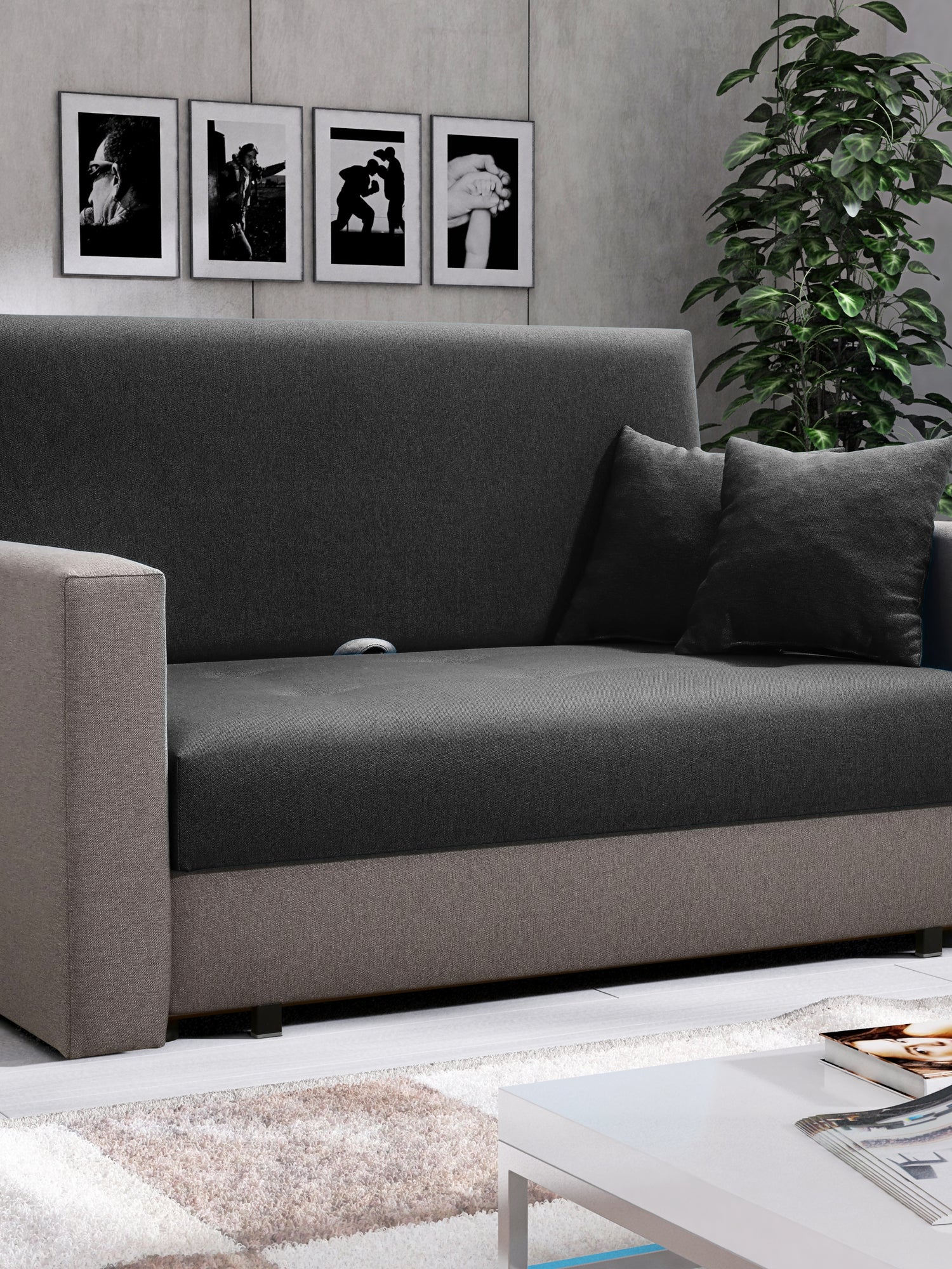 2 SEATER SOFA BED SMART II 137CM CHOICE OF COLORS / SPRINGS + FOAMDimensions :- width 137 cm- height 85 cm- depth 95 cm- area sleeping 113/195 cm(no possibility to change dimensions) +/- 3The sofa is made on a wooden skeleton, the seat uses corrugated spr