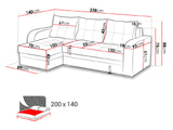 CORNER SOFA BED SAM TWIST 12 / 1115 236CM 2X STORAGE SPACE universal RIGHT/LEFT CORNER / BONELL SPRINGS + FOAMTHIS MODEL IS UNIVERSAL WHICH MEANS YOU CAN CHOOSE CORNER SIDE DURING ASSEMBLY3x PILLOWS INCLUDED2X STORAGE SPACE BONELL SPRINGS + FOAM - length: