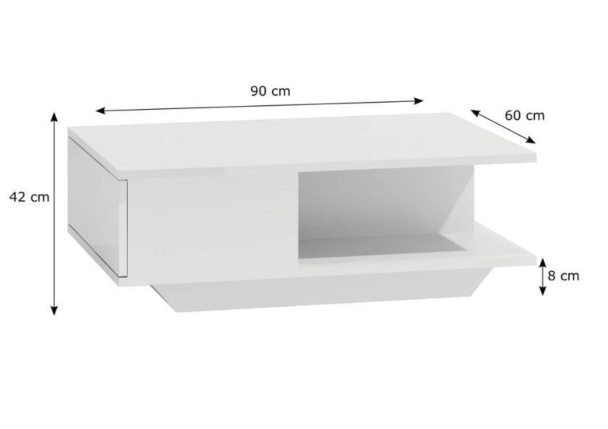 COFFEE TABLE DENVER BLACK GLOSS TOP & FRONT DRAW / OAK ARTISANAn ideal proposition for people who appreciate having beautiful furniture in their apartment. A modern piece of furniture in the color of artisan oak, will meet the expectations of all who valu