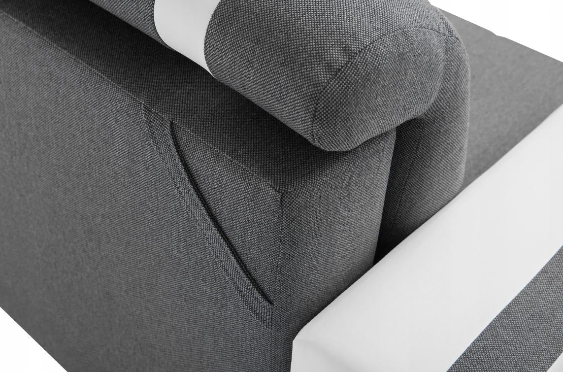 CORNER SOFA BED DINA 236CM 2X STORAGE SPACE GREY/WHITE INARI 96/1115 UNIVERSAL CORNER RIGHT/LEFT CORNER / BONELL SPRINGS + FOAMVIEW ALL COLORS CLICK HERETHIS MODEL IS UNIVERSAL WHICH MEANS YOU CAN CHOOSE CORNER SIDE DURING ASSEMBLYBONELL SPRINGS + FOAM 2X